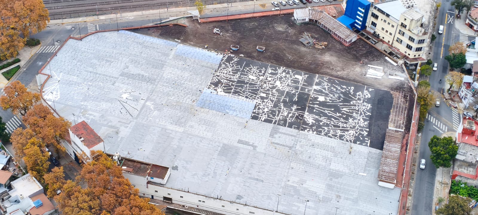Vista aérea de colocación de Microgoma en Empedrado